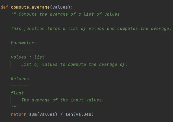 Docstring function